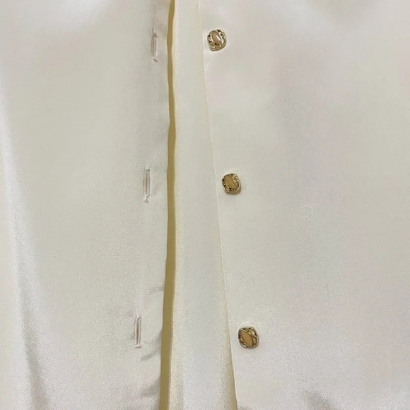 Vintage - Cream Ruffle Collar Blouse - Picture 5 of 6